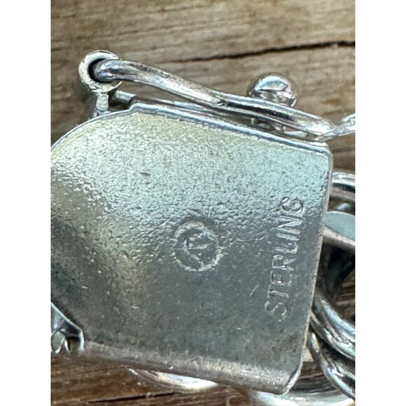 Vintage Sterling Silver Double Link Bracelet 24.8g 7 1/2" - Picture 2 of 7